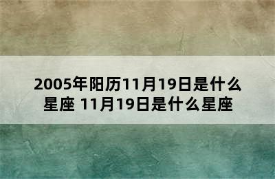 2005年阳历11月19日是什么星座 11月19日是什么星座